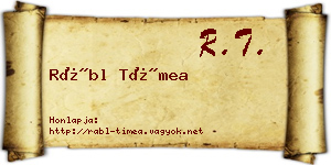 Rábl Tímea névjegykártya